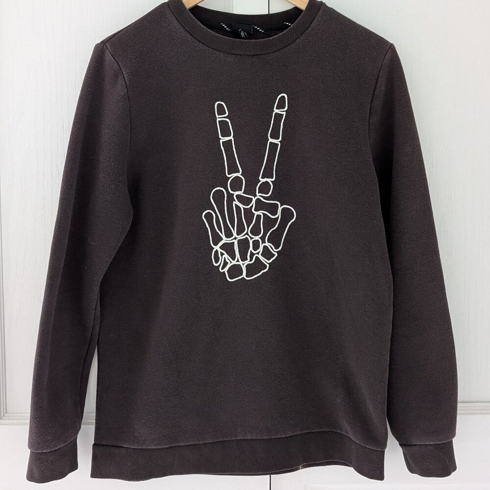 Art Class XL peace sign skeleton crewneck sweatshirt